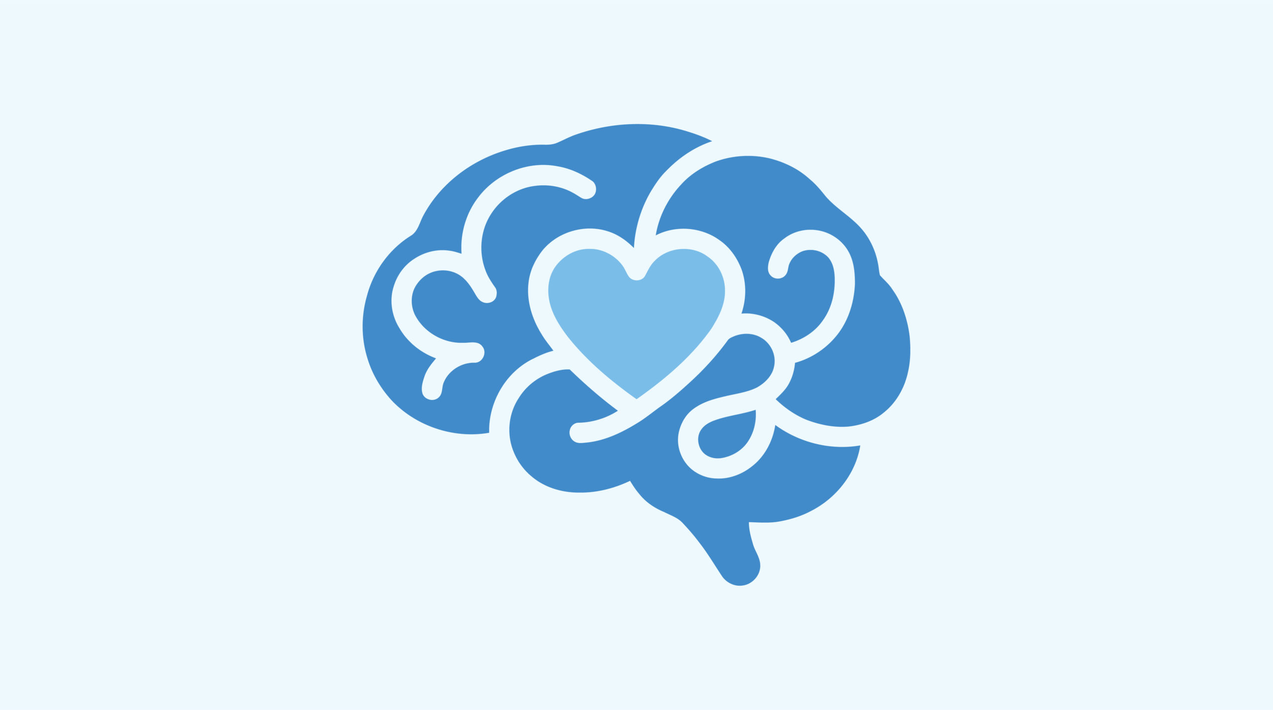 Blue brain and heart illustration